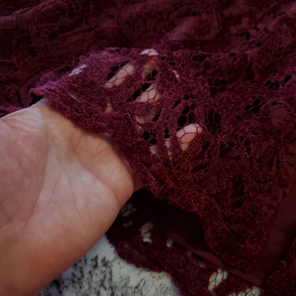 Chico's Red Maple Faux Suede and Lace Jacket - Picture 8 of 16